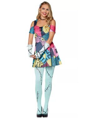 Disney Tim Burtons The Nightmare Before Christmas Sally Costume With Red Wig